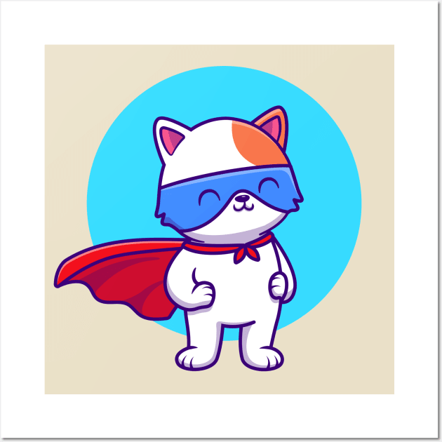 Cute Cat SuperHero Wall Art by Catalyst Labs